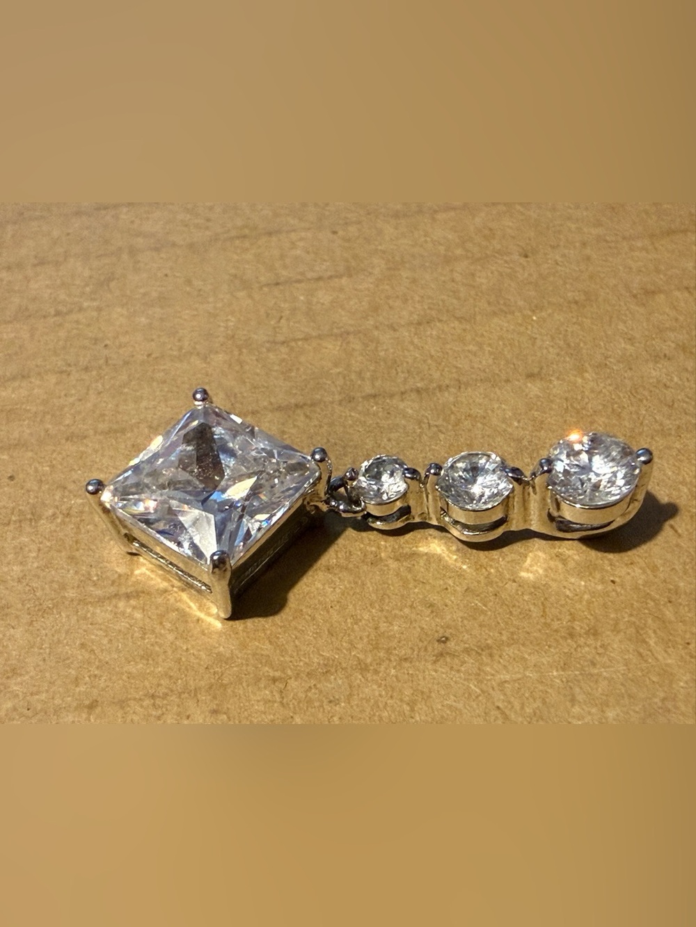 Classic 925 Sterling Silver Cubic Zirconia Drop Pendant